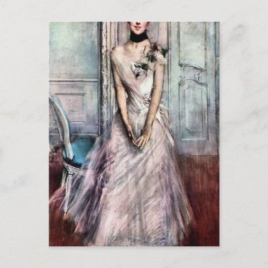 Carte Postale Giovanni Boldini - Photo pastel blanc (Devant)