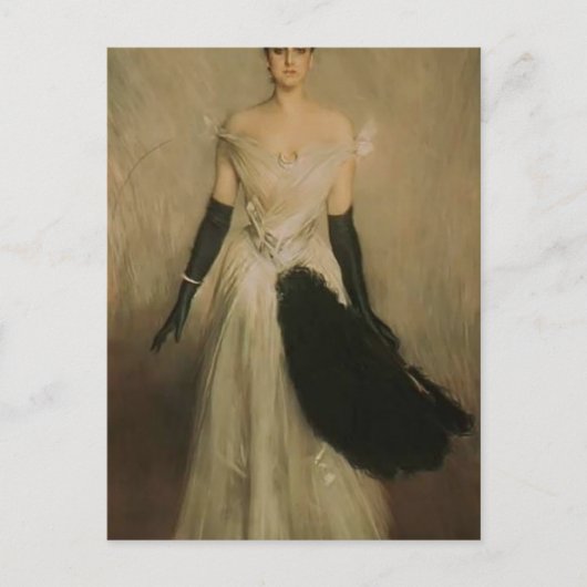 Carte Postale Giovanni Boldini - Portrait d'une dame (Devant)