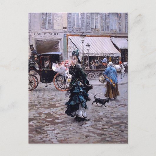 Carte Postale Giovanni Boldini - Traverser la rue (Devant)