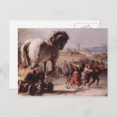 Carte Postale Giovanni Tiepolo- Procession du Cheval de Troie (Devant / Derrière)