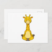 Carte Postale Girafe à la méditation de yoga (Devant / Derrière)
