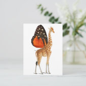 Carte Postale Girafe à papillon (Debout devant)