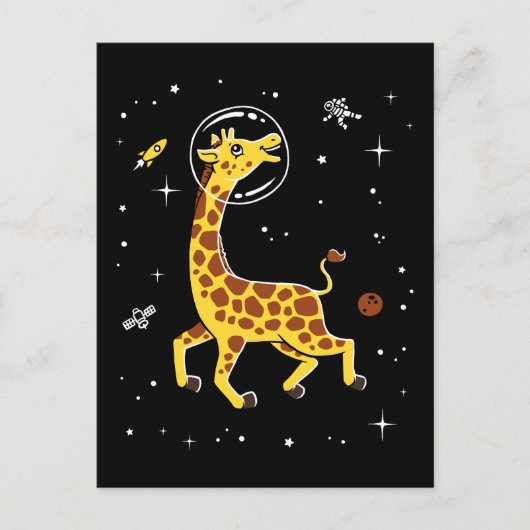 Carte Postale Girafe Animaux Dans L'Espace (Devant)