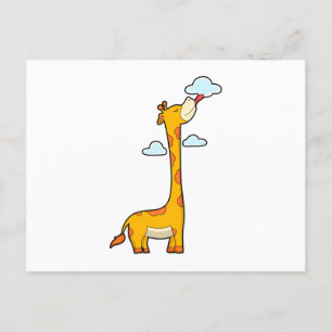 Carte Postale Girafe aux nuages