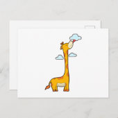 Carte Postale Girafe aux nuages (Devant / Derrière)
