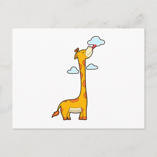 Carte Postale Girafe aux nuages (Devant)