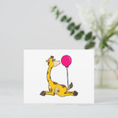 Carte Postale Girafe avec ballon (Debout devant)