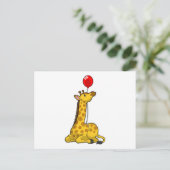 Carte Postale Girafe avec ballon (Debout devant)