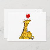 Carte Postale Girafe avec ballon (Devant / Derrière)
