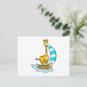 Carte Postale Girafe avec bateau à voile (Debout devant)