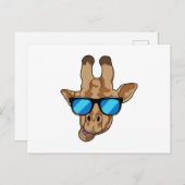 Carte Postale Girafe avec lunettes de soleil (Devant / Derrière)
