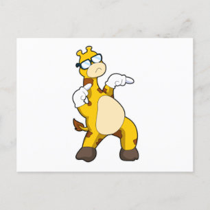 Carte Postale Girafe avec lunettes de soleil