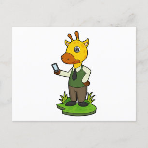 Carte Postale Girafe avec Mobile