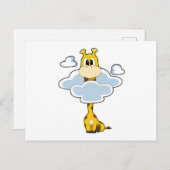 Carte Postale Girafe avec Nuages (Devant / Derrière)