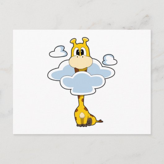 Carte Postale Girafe avec Nuages (Devant)