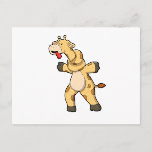 Carte Postale Girafe avec un nœud dans le cou