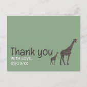 Carte Postale Girafe Clay Safari, Remerciement de mariage rustiq (Devant)