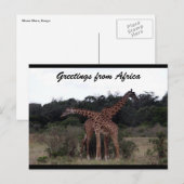Carte Postale girafe croix amour (Devant / Derrière)