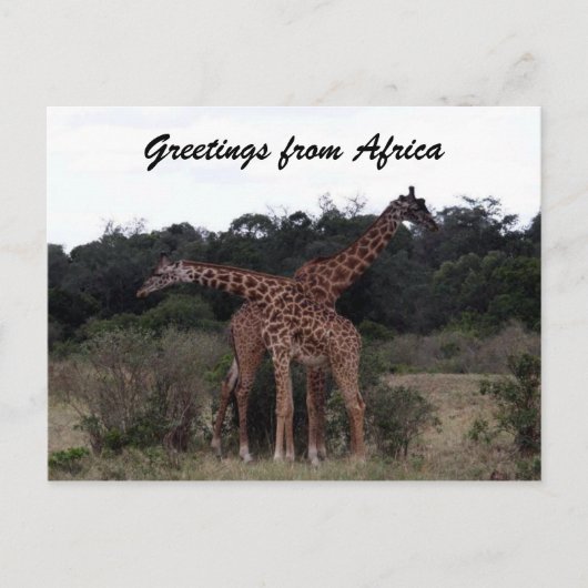 Carte Postale girafe croix salutations (Devant)
