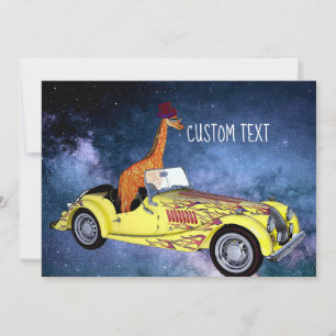 Carte postale Girafe Dans L'Espace Texte Personnal