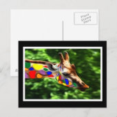 Carte Postale Girafe d'arc-en-ciel (Devant / Derrière)