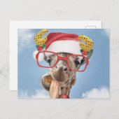 Carte Postale Girafe de Christmas (Devant / Derrière)