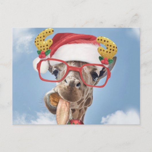Carte Postale Girafe de Christmas (Devant)