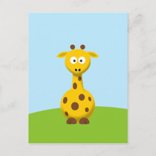 Carte Postale Girafe de dessin animé