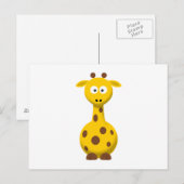 Carte Postale Girafe de dessin animé (Devant / Derrière)