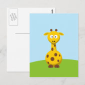 Carte Postale Girafe de dessin animé (Devant / Derrière)