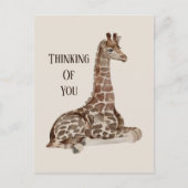 Carte Postale girafe de la jungle cool vous pensant (Devant)