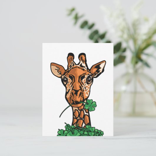Carte Postale Girafe de la Saint-Patrick (Debout devant)