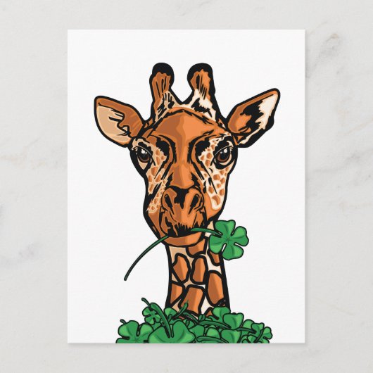 Carte Postale Girafe de la Saint-Patrick (Devant)