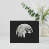 Carte Postale girafe debout sur la lune halloween (Debout devant)