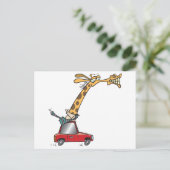 Carte Postale girafe drôle et idiot dans une voiture en déplacem (Debout devant)