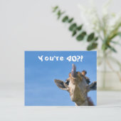 Carte Postale Girafe Drôle Joyeux 40e Anniversaire (Debout devant)