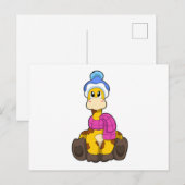 Carte Postale Girafe en Hiver avec Écharpe & Chapeau (Devant / Derrière)