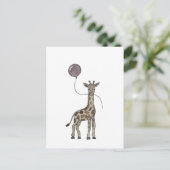 carte postale girafe et ballons (Debout devant)