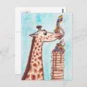 Carte Postale Girafe et crêpes (Devant / Derrière)