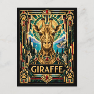 Carte Postale Girafe, faune Art déco