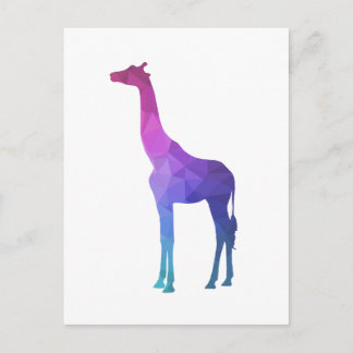 Carte Postale Girafe géométrique avec couleurs vives Idée cadeau