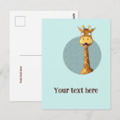 Carte Postale girafe heureuse (Devant / Derrière)