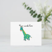 Carte Postale girafe jaune et verte (Debout devant)