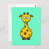 Carte Postale Girafe mignonne de bande dessinée (Devant / Derrière)