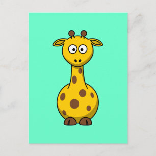 Carte Postale Girafe mignonne de bande dessinée