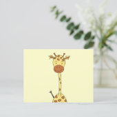 Carte Postale Girafe mignonne grande. Animal de bande dessinée (Debout devant)