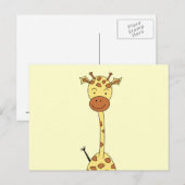 Carte Postale Girafe mignonne grande. Animal de bande dessinée (Devant / Derrière)