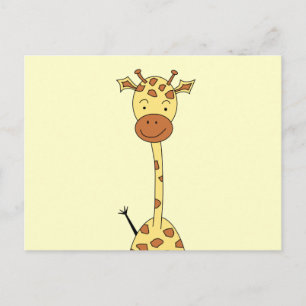 Carte Postale Girafe mignonne grande. Animal de bande dessinée