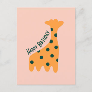 Carte Postale Girafe orange mignonne personnalisée