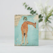 Carte Postale GIRAFE & OWL Postcard (Debout devant)